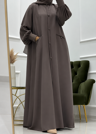 SAMIYAH POCKET ABAYA | BROWN