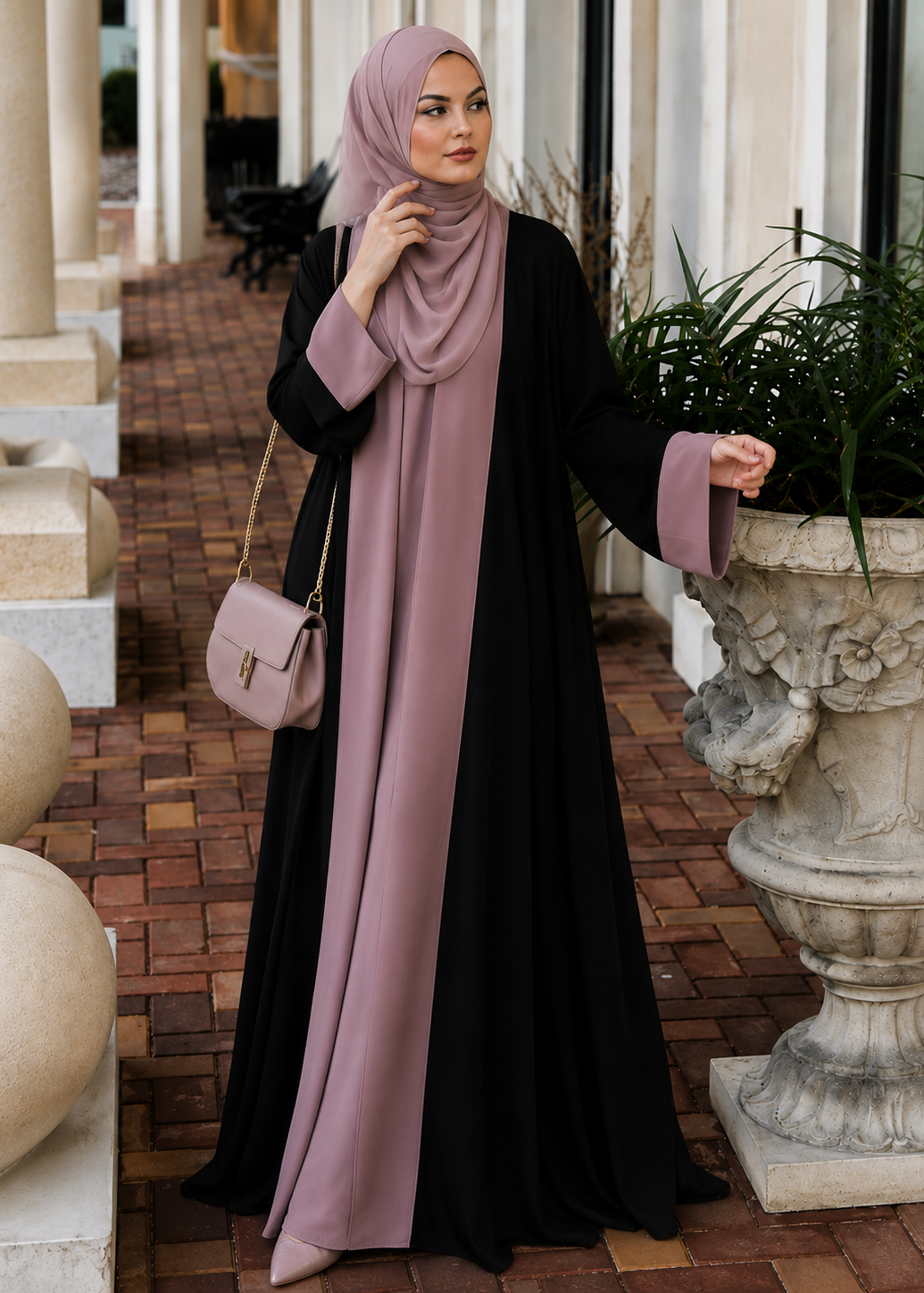 SHRUGS ABAYA - PINK