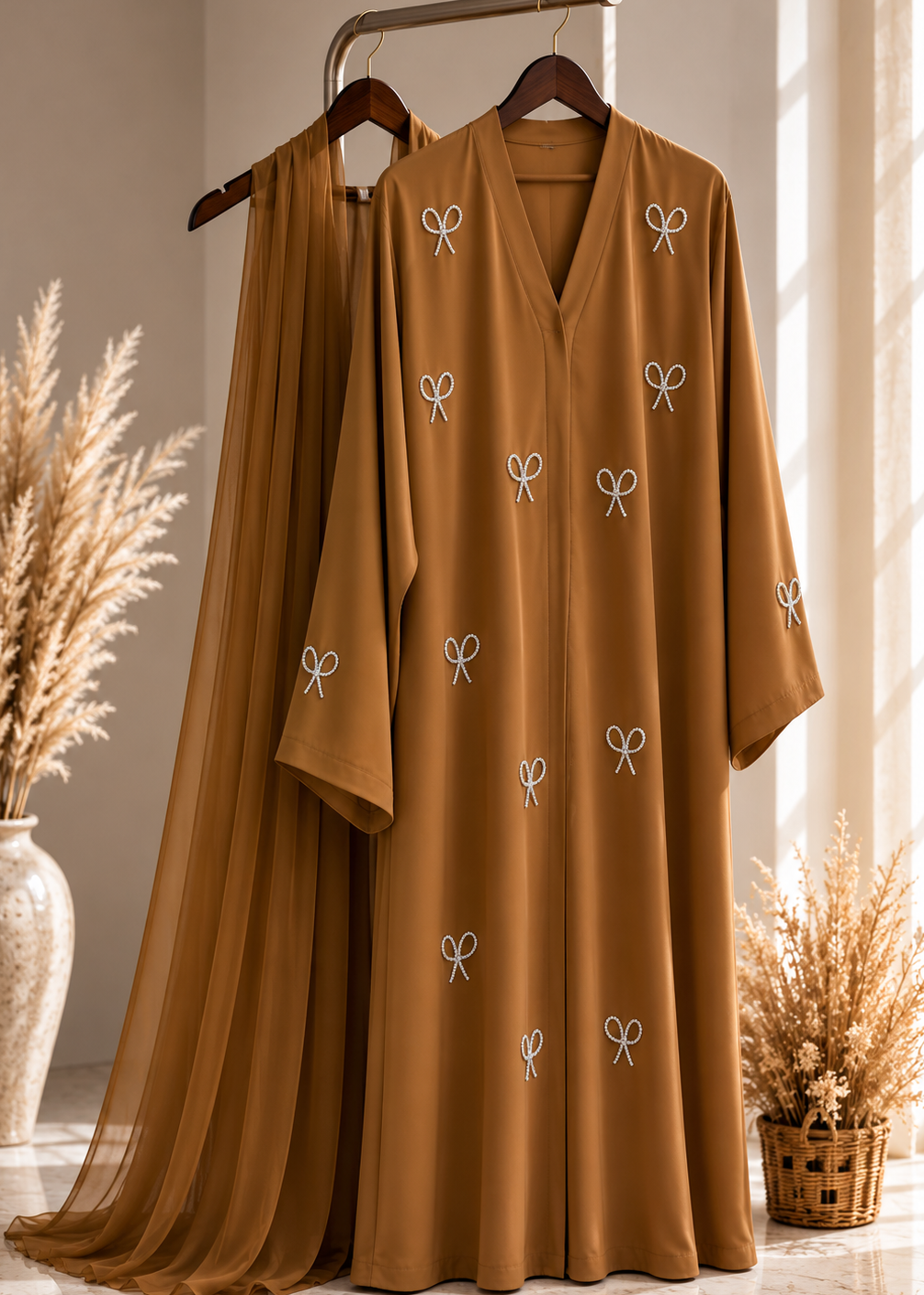 LAYA LUXE - BOW ABAYA | COPPER