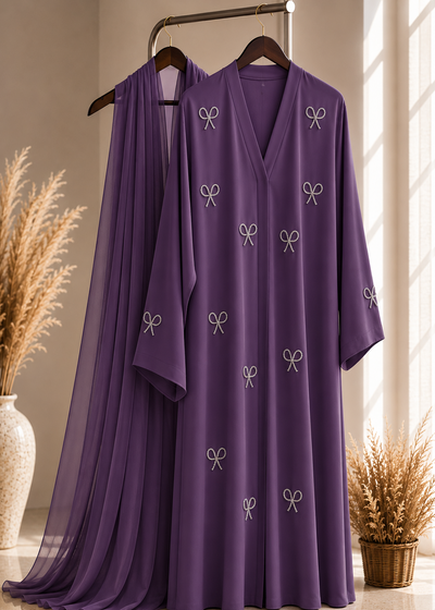 LAYA LUXE - BOW ABAYA | PURPLE
