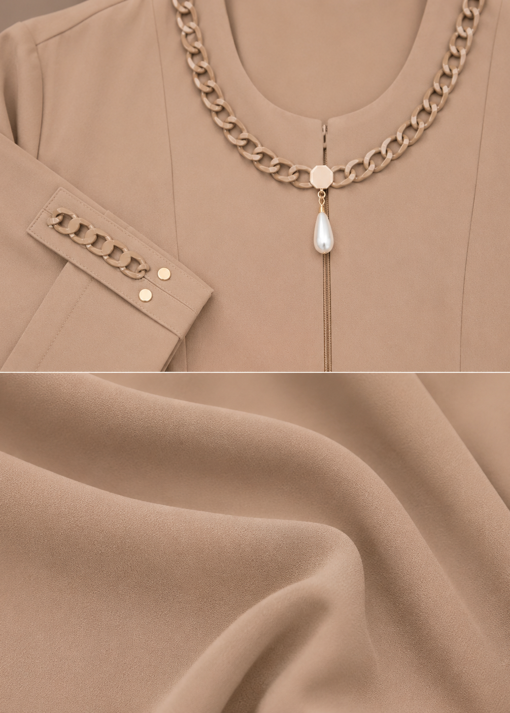 DANEEN ZIPPER ABAYA | NUDE