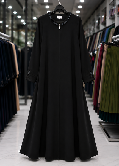 DANEEN ZIPPER ABAYA | BLACK