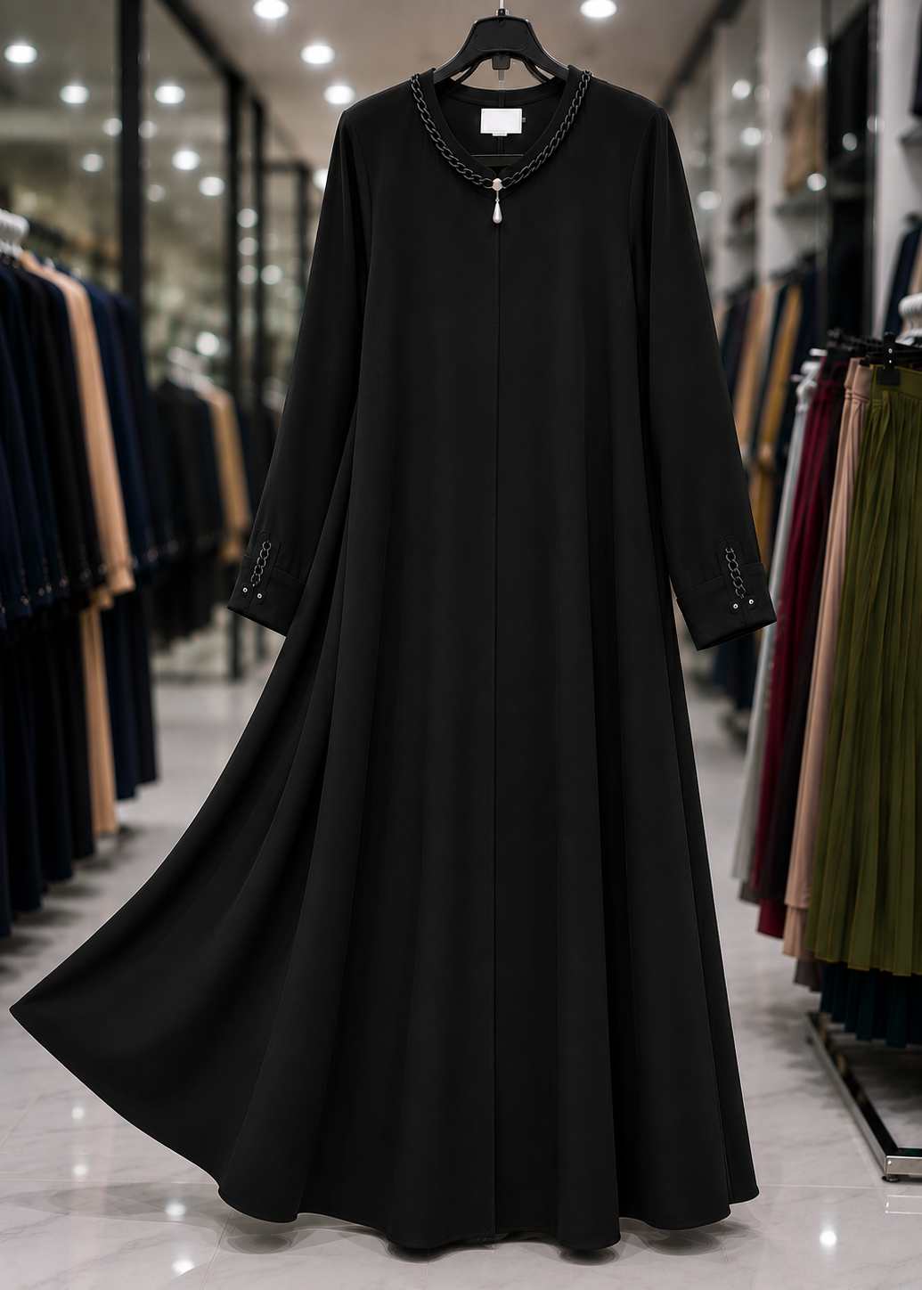 DANEEN ZIPPER ABAYA | BLACK