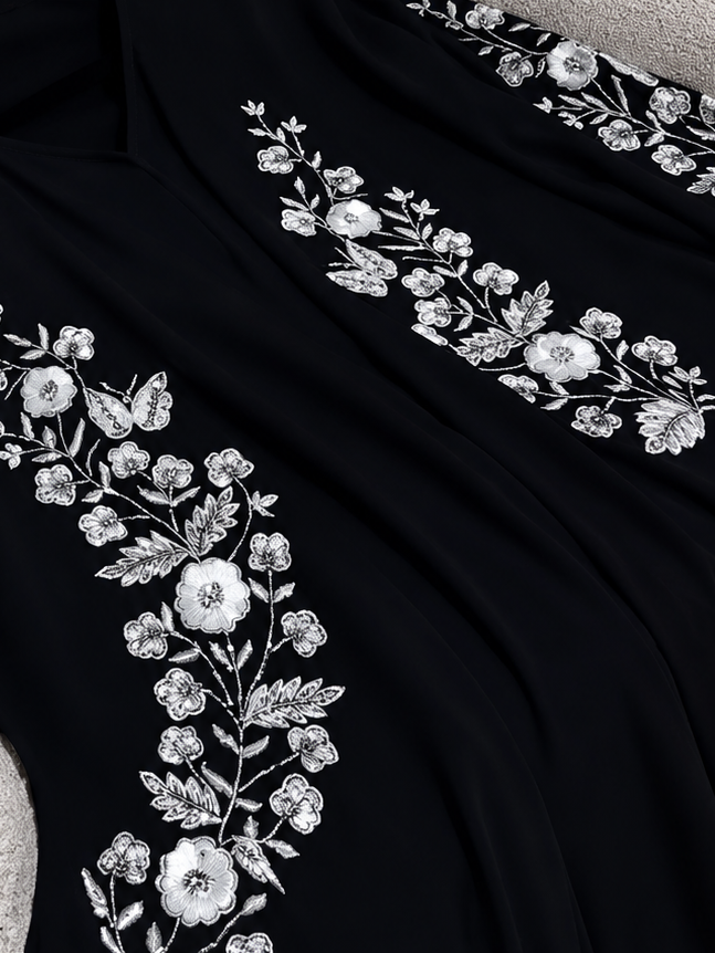 Al-IQRA HANDWORK ABAYA | WHITE