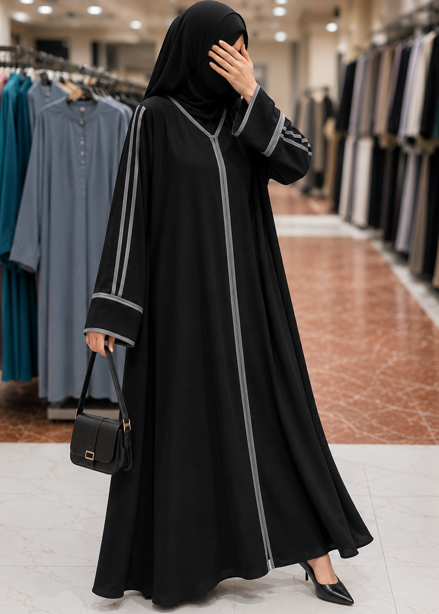 HADIYA FRONT OPEN KIMONO ABAYA