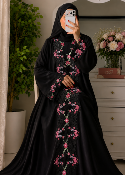 URWA DOUBLE SHRUG ABAYA | BLACK