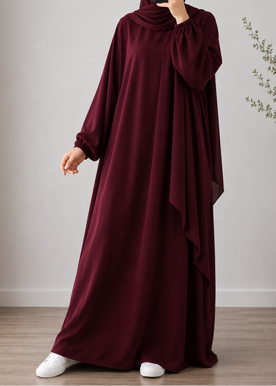 MEHREEN KAFTAN ABAYA | MAROON