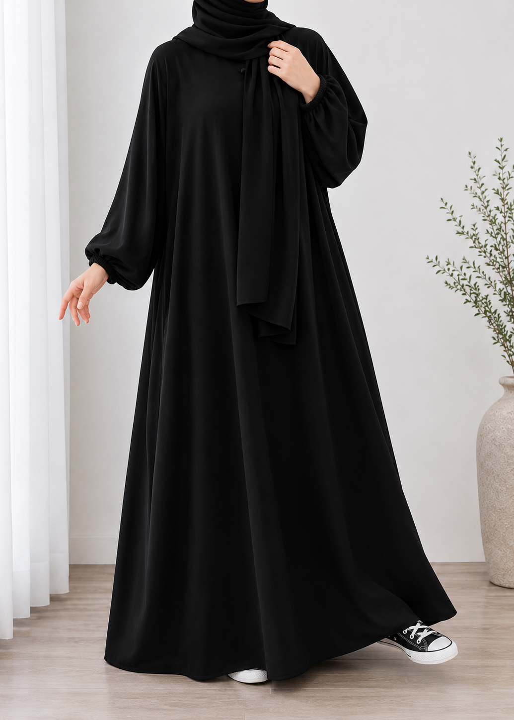 MEHREEN KAFTAN ABAYA | BLACK