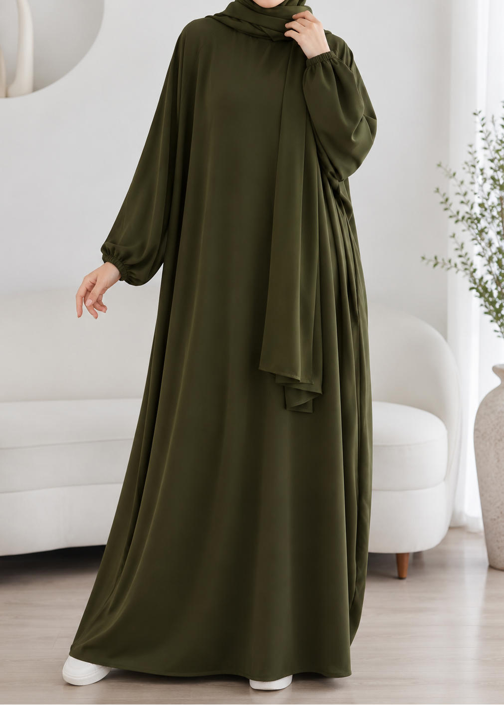 MEHREEN KAFTAN ABAYA | OLIVE