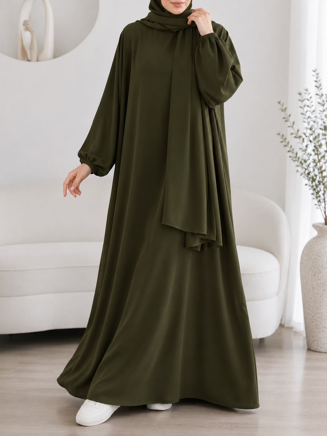 MEHREEN KAFTAN ABAYA | OLIVE