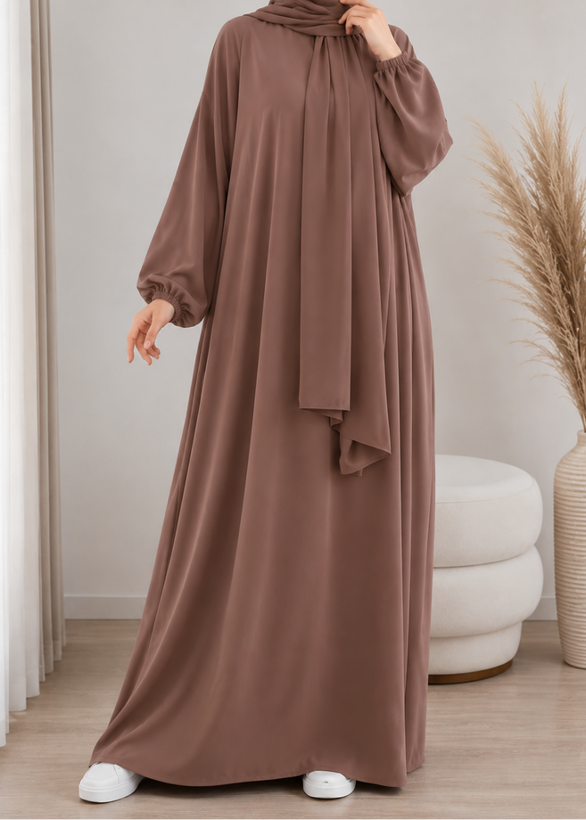 MEHREEN KAFTAN ABAYA | GHESTNUT LITE