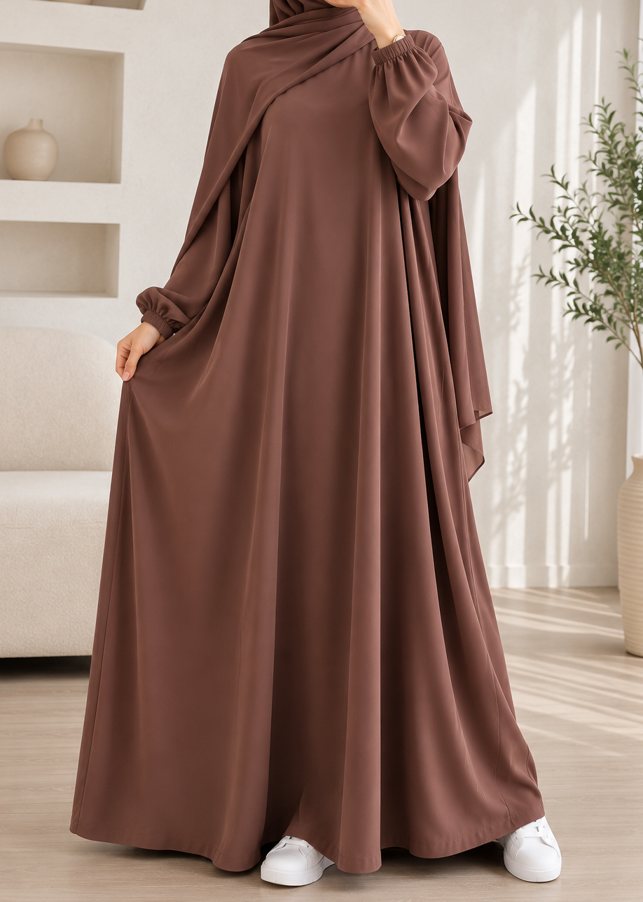 MEHREEN KAFTAN ABAYA | GHESTNUT LITE