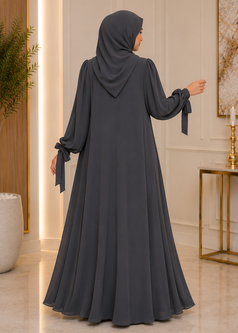 ELIF ZIPPER ABAYA | GRAY