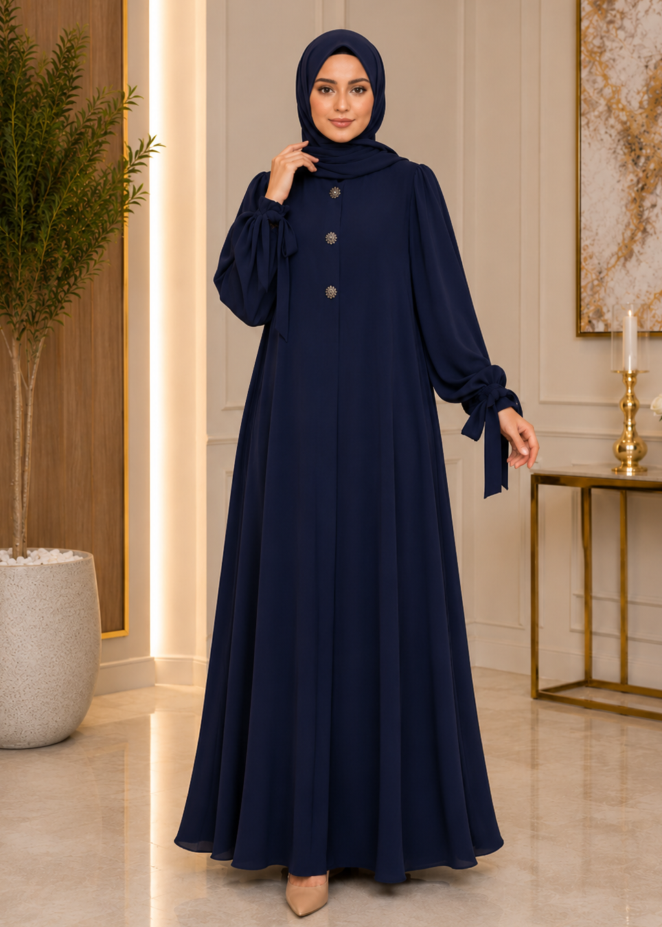 ELIF ZIPPER ABAYA | BLUE