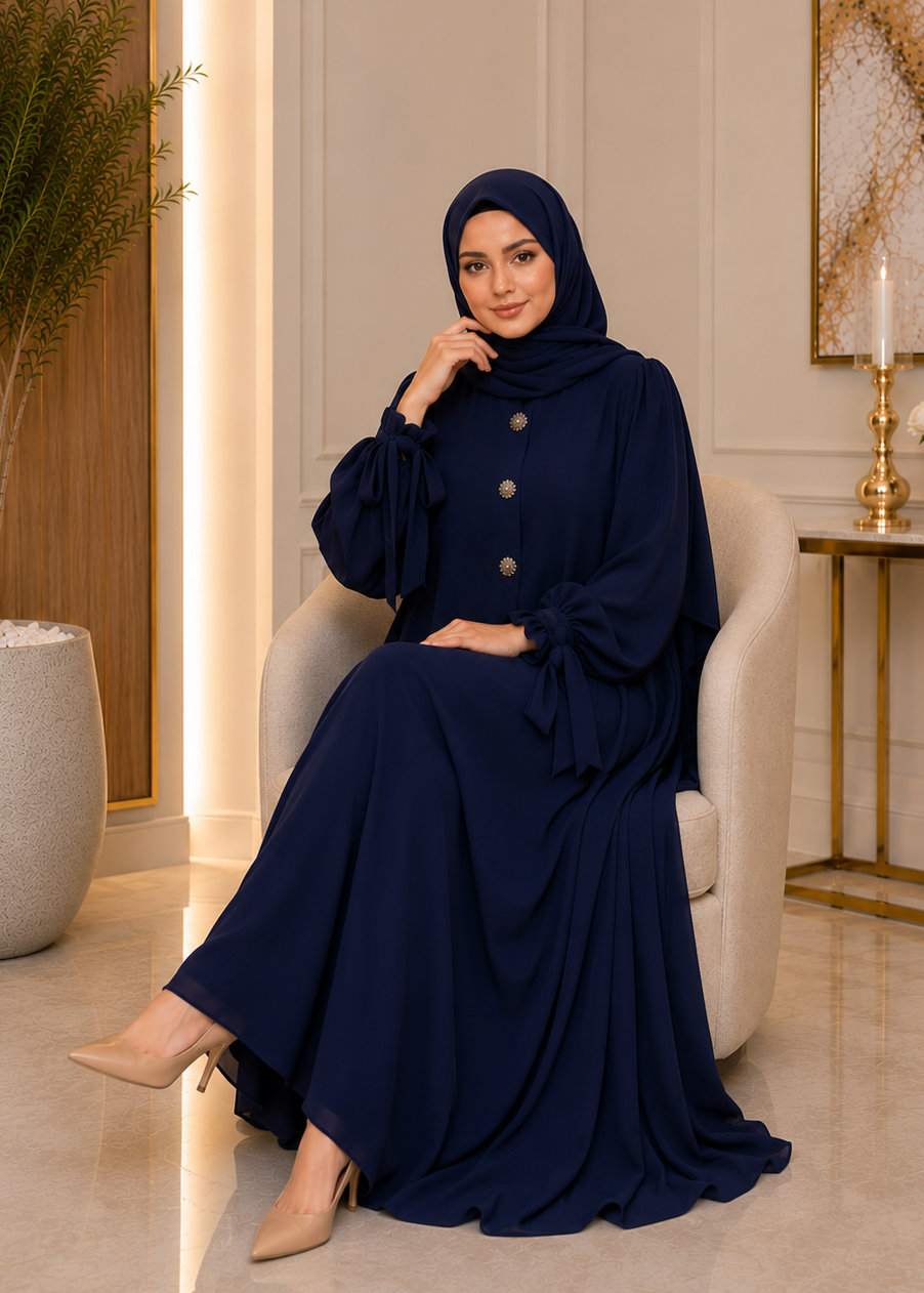 ELIF ZIPPER ABAYA | BLUE