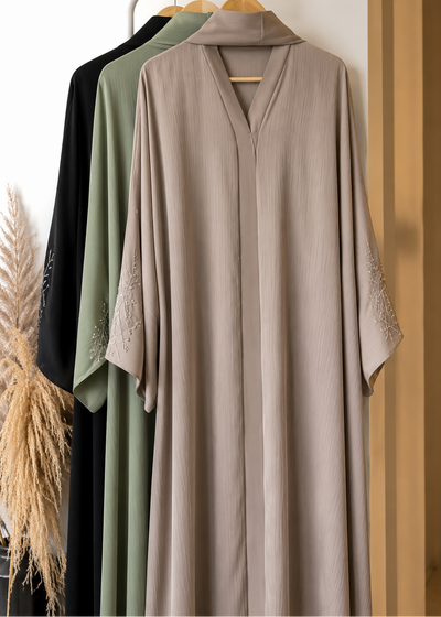 NOOH FRONT OPEN ABAYA | NUDE