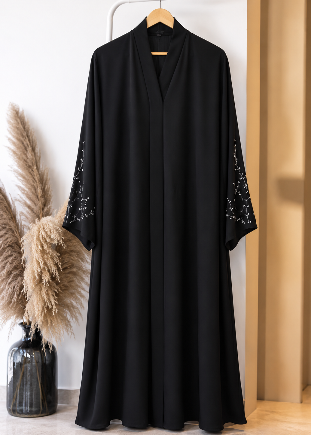 NOOH FRONT OPEN ABAYA | BLACK