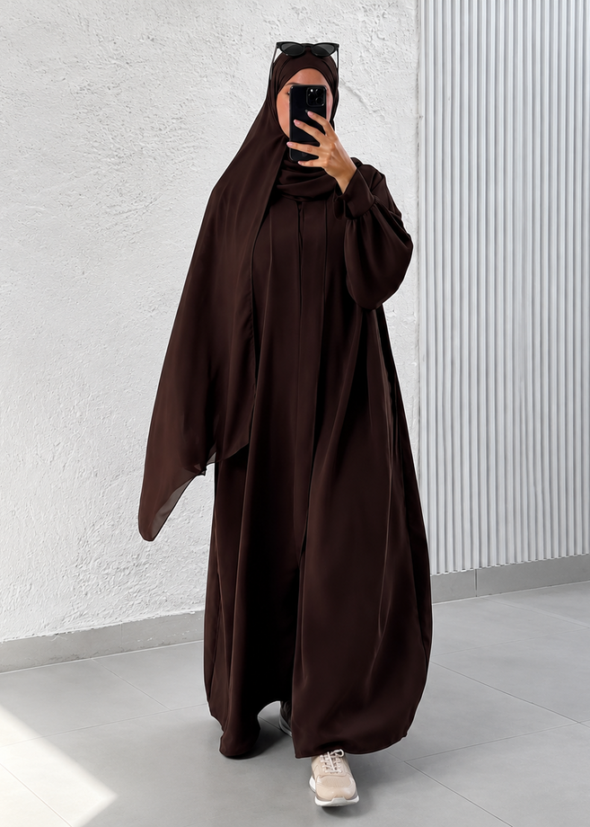 NOOR AL NIDA CUFF SLEEVE ABAYA | BROWN