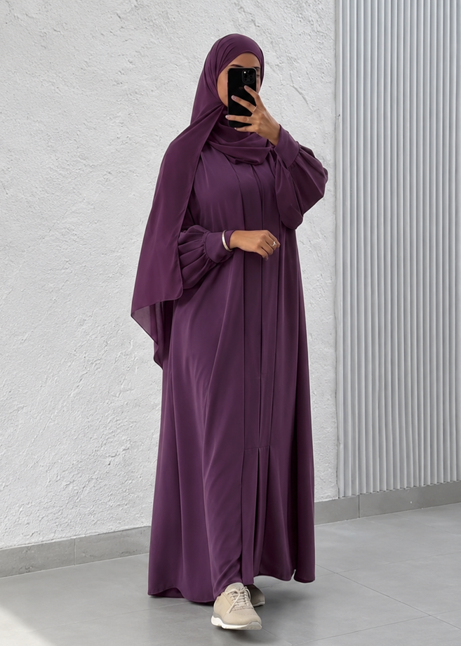 NOOR AL NIDA CUFF SLEEVE ABAYA | LAVENDER