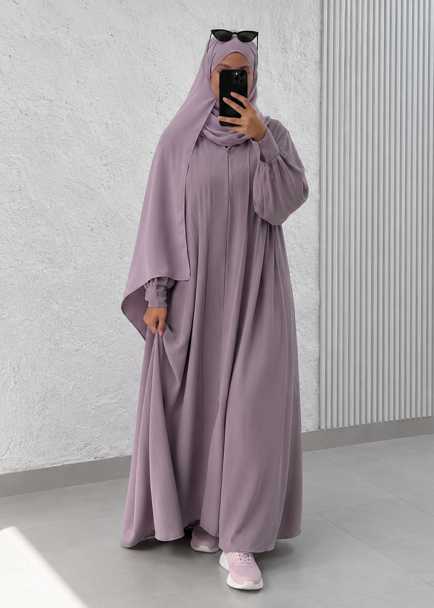 NOOR AL NIDA CUFF SLEEVE ABAYA | AMB-PINK