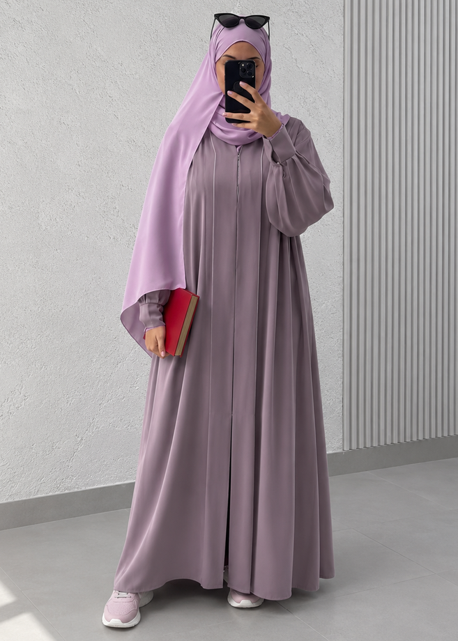 NOOR AL NIDA CUFF SLEEVE ABAYA | AMB-PINK