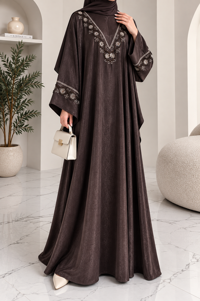 GULAFSHA HANDWORK ABAYA | PURPLE