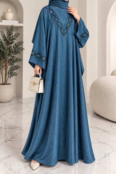 GULAFSHA HANDWORK ABAYA | BLUE