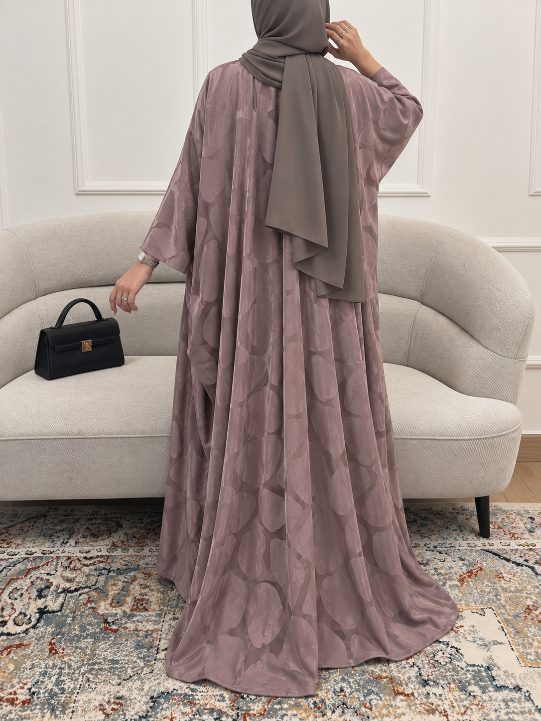 ZENDAYA FRONT OPEN ABAYA | LITE PINK