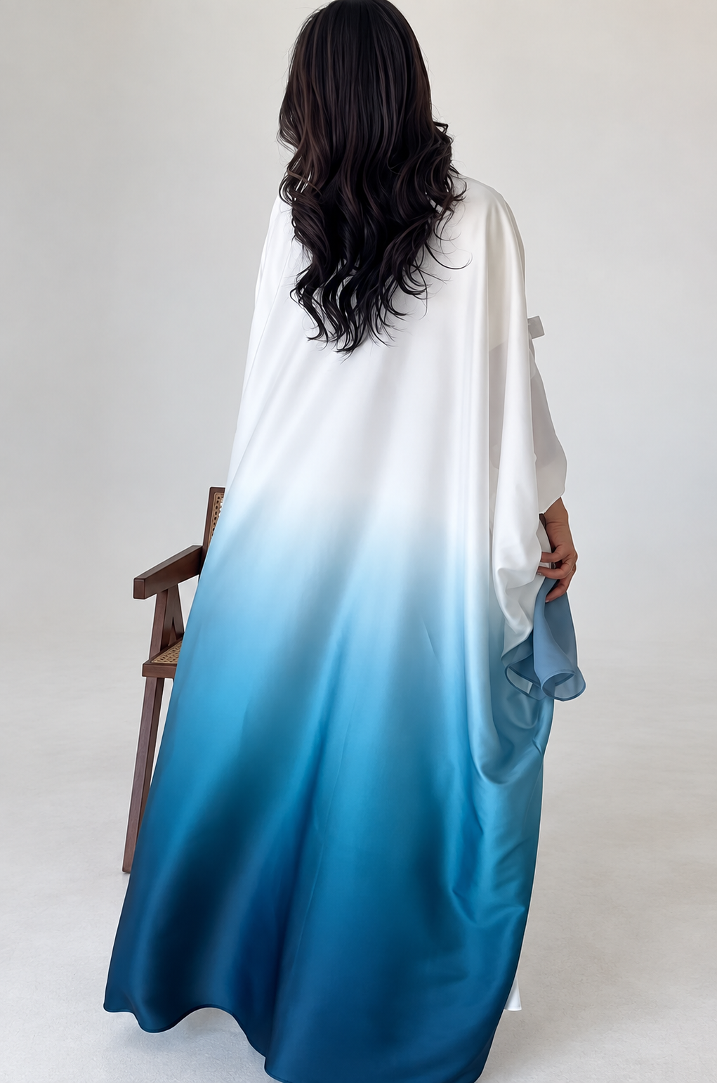 ASNIYA DOUBLE SHRUG KAFTAN ABAYA | NAVY BLUE