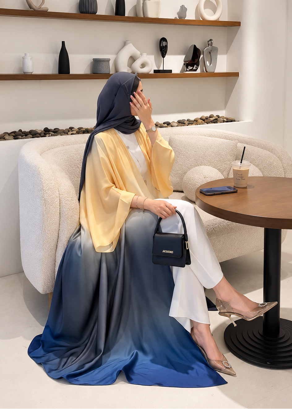 ASNIYA DOUBLE SHRUG KAFTAN ABAYA | BXN