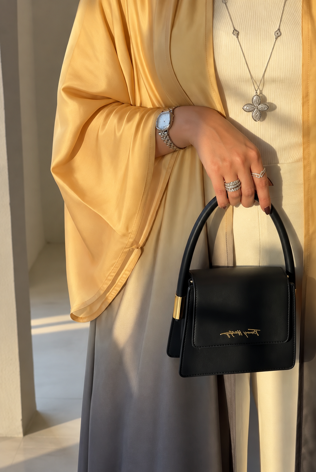 ASNIYA DOUBLE SHRUG KAFTAN ABAYA | BXN