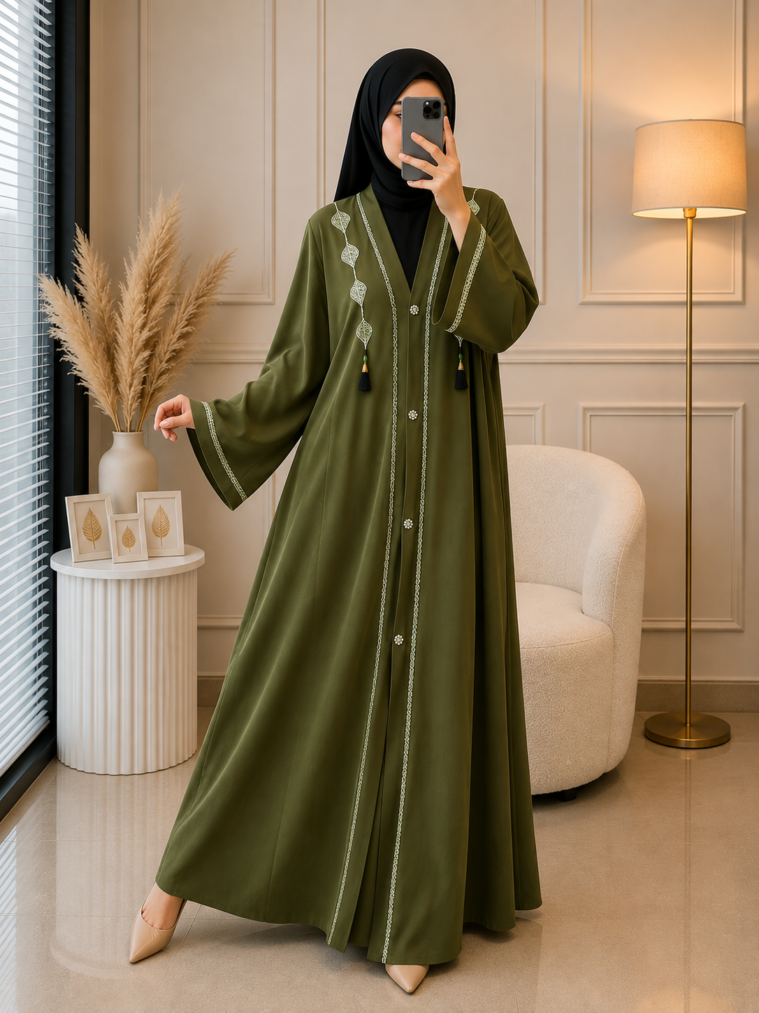 7755 - ZAHARA FO ABAYA | GREEN