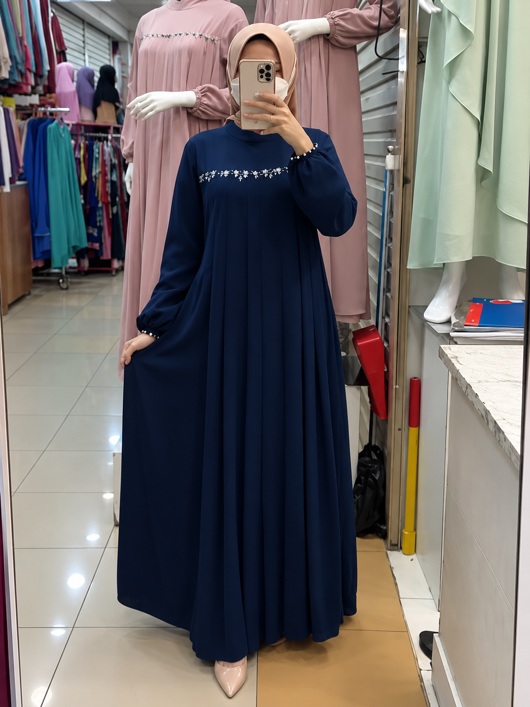 LAYLA PLATES ABAYA | BLUE