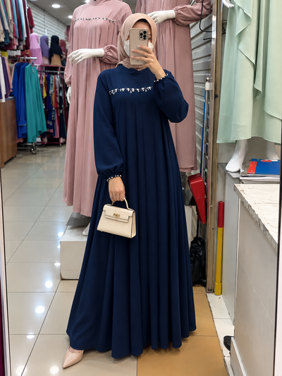 LAYLA PLATES ABAYA | BLUE