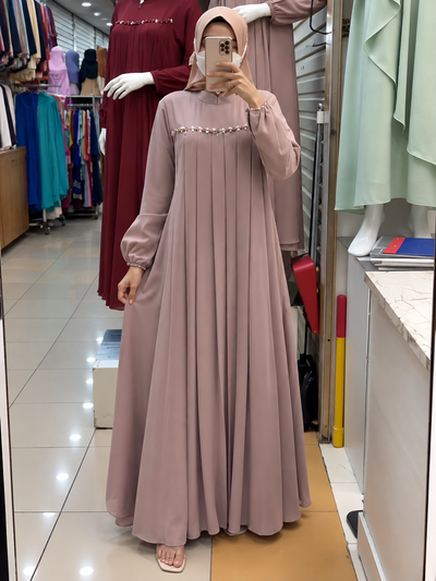 LAYLA PLATES ABAYA | PINK
