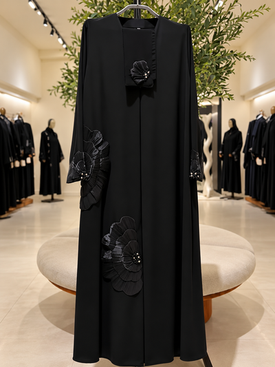 RUKAIYYA LUXE ABAYA | BLACK