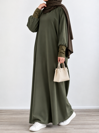 1071 FITTING SLEEVE ABAYA | OLIVE