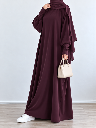 1071 FITTING SLEEVE ABAYA | PURPLE