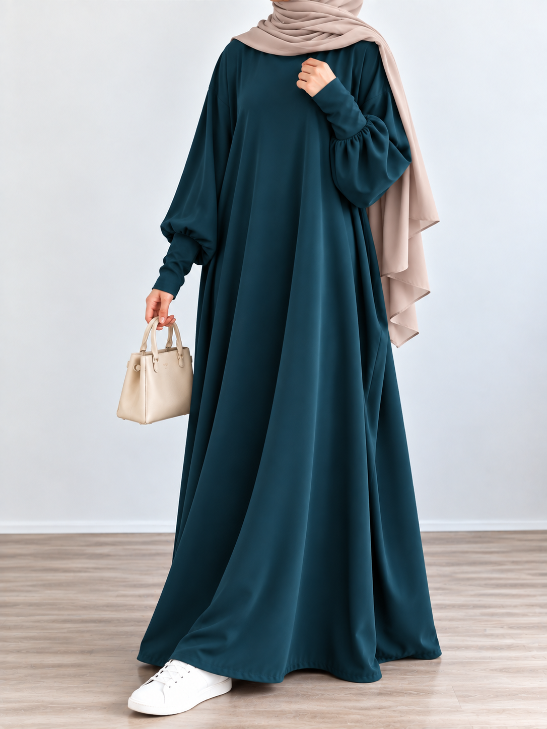 1071 FITTING SLEEVE ABAYA | TEAL