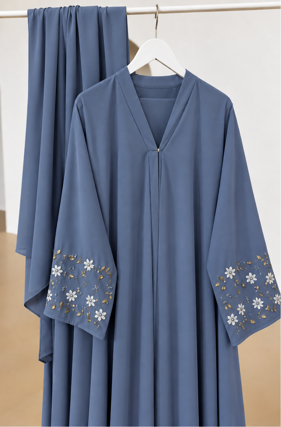 AL-KOUSAR HANDWORK ABAYA | GRAY