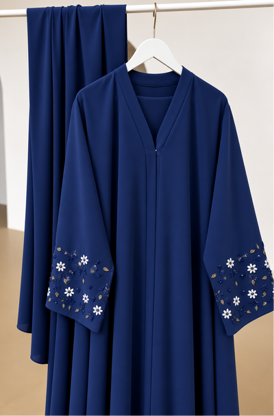AL-KOUSAR HANDWORK ABAYA | NAVY BLUE