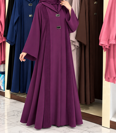 AYZAL FRONT OPEN ABAYA | PURPLE