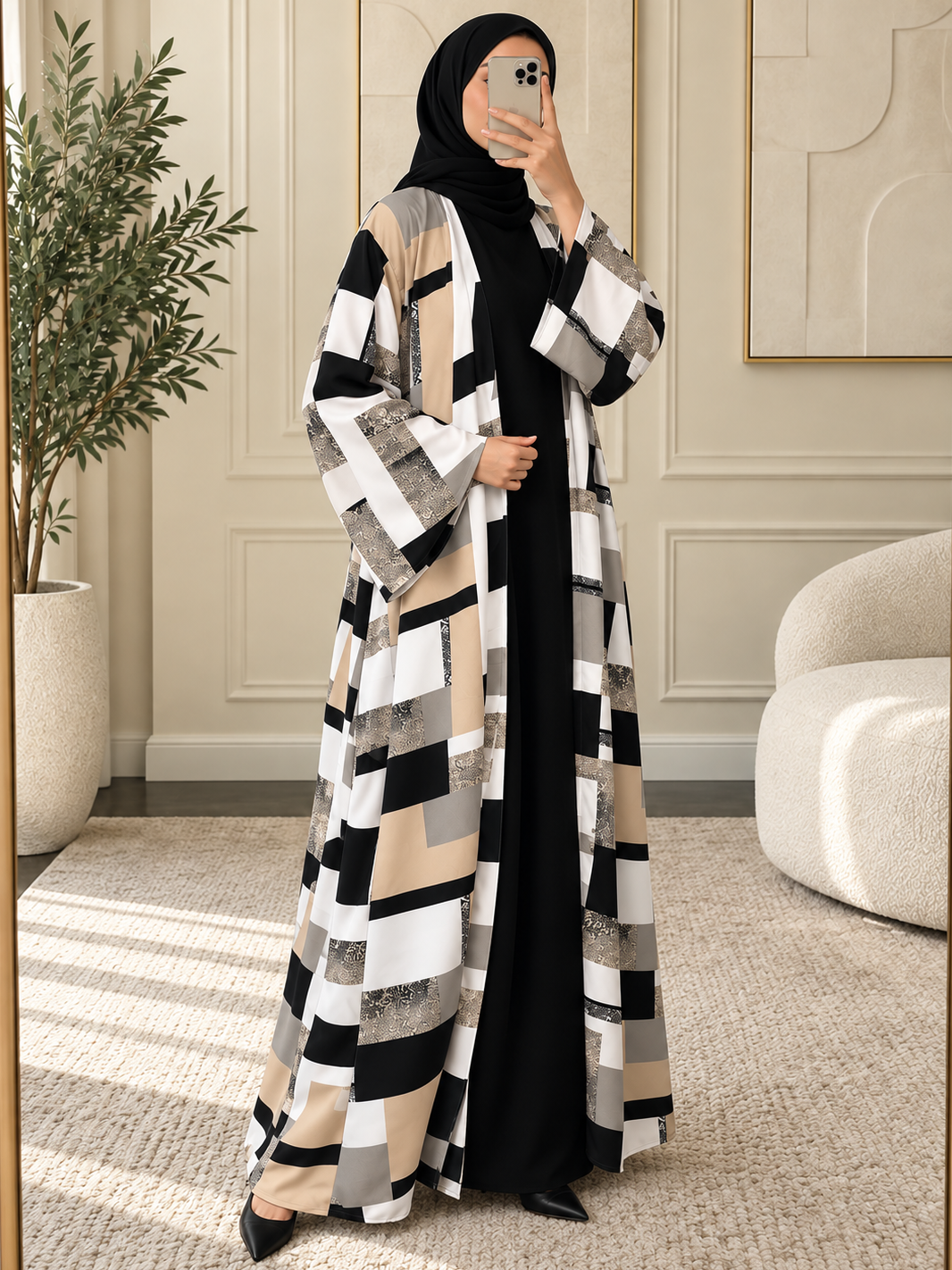 QAISER DOUBLE SHRUG ABAYA | PRINT-04