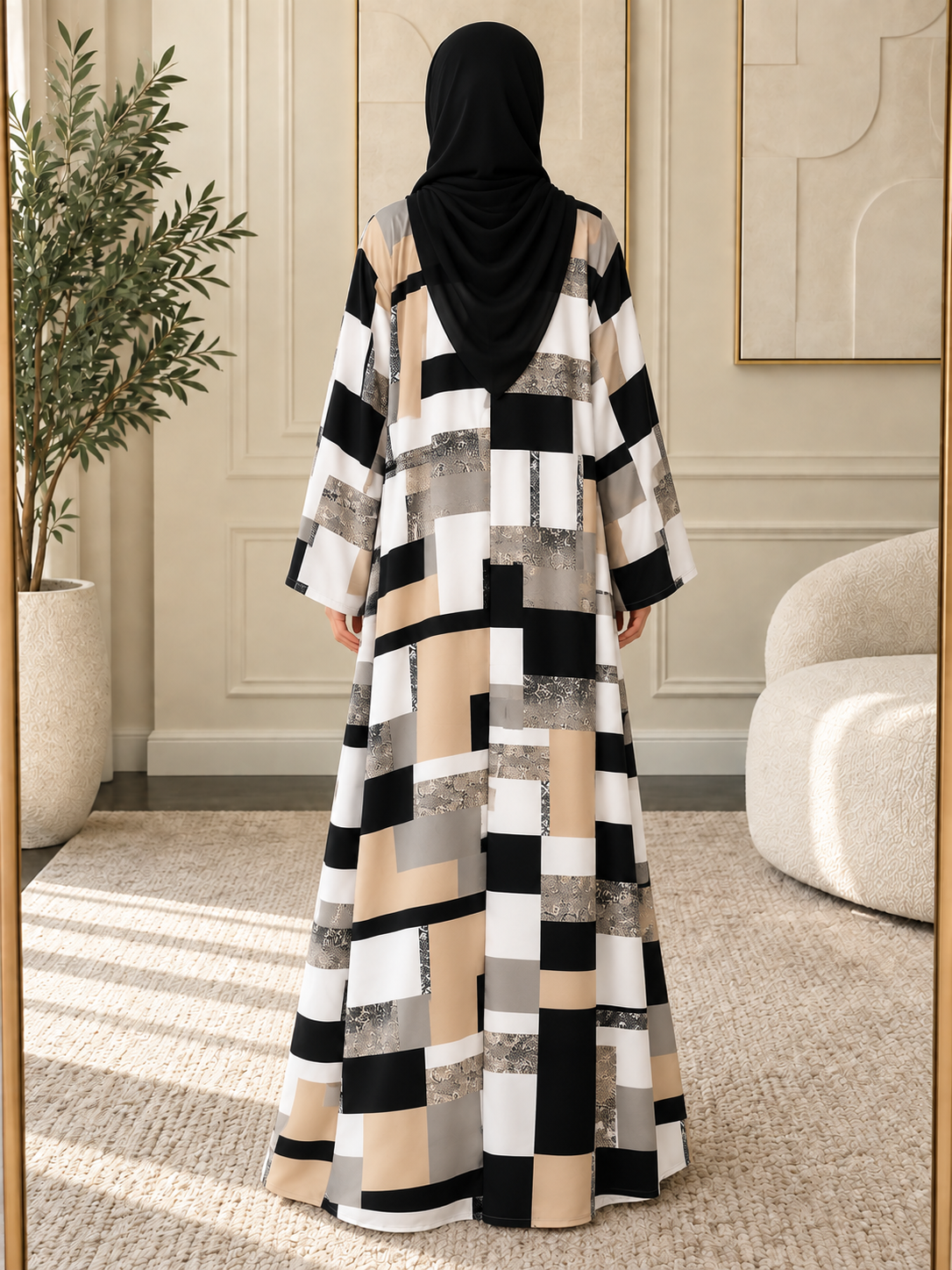 QAISER DOUBLE SHRUG ABAYA | PRINT-04