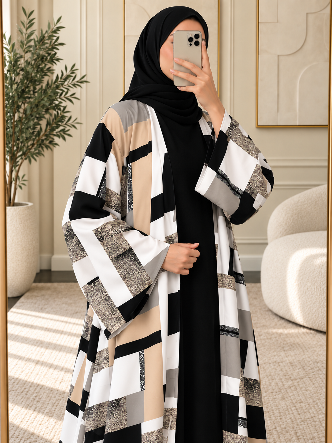 QAISER DOUBLE SHRUG ABAYA | PRINT-04