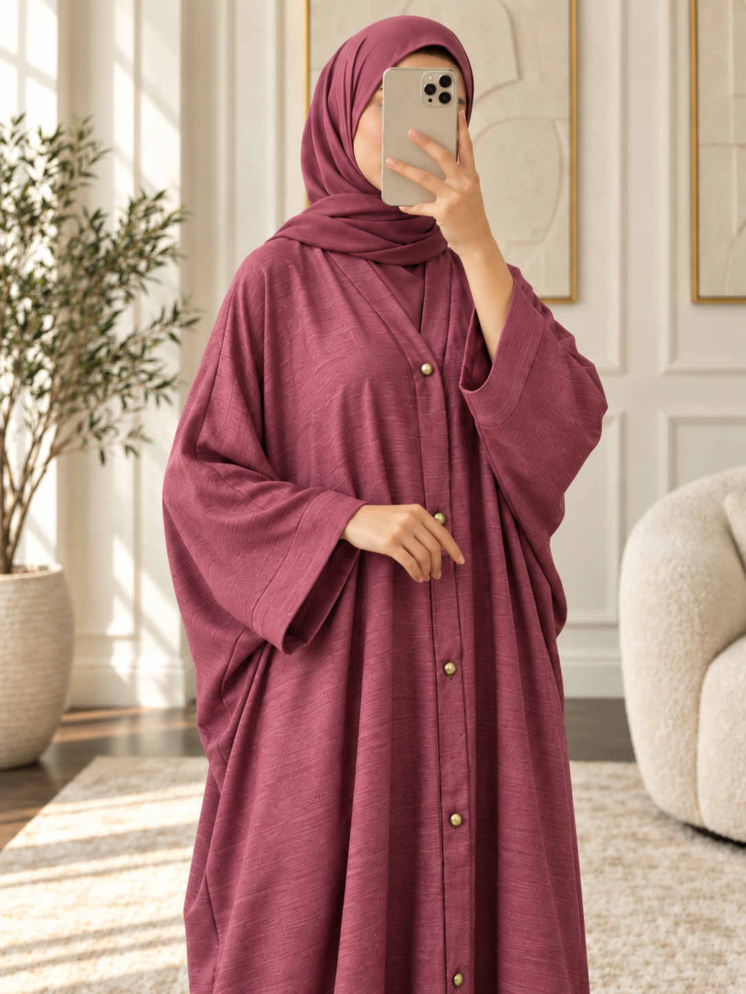 HABIBA KAFTAN ABAYA | DARK MAUVE