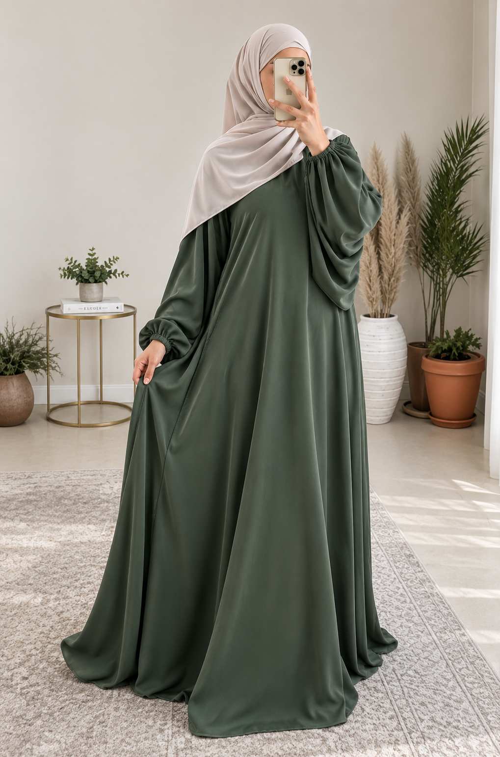 MARYAM BALLOON SLEEVE ABAYA | SLASH GRAY