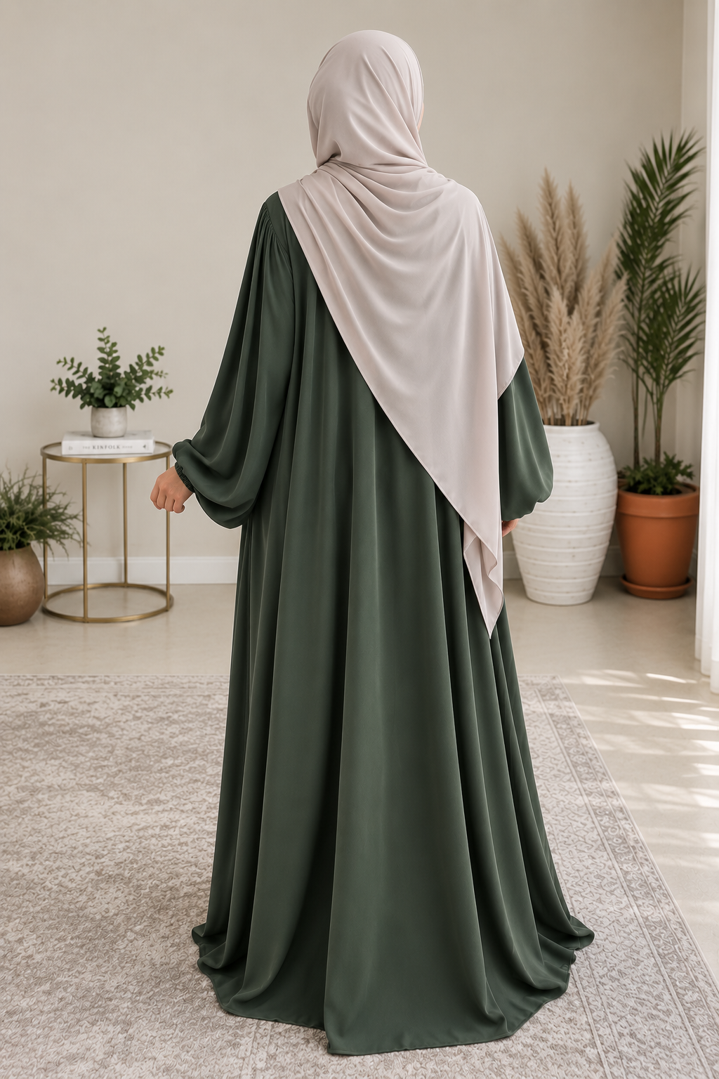 MARYAM BALLOON SLEEVE ABAYA | SLASH GRAY