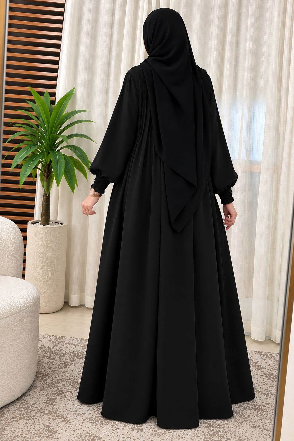 ZOYA PINTEX ABAYA | BLACK