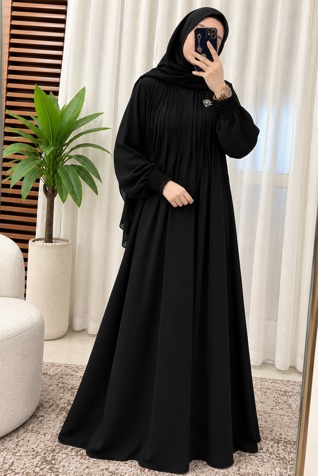 ZOYA PINTEX ABAYA | BLACK